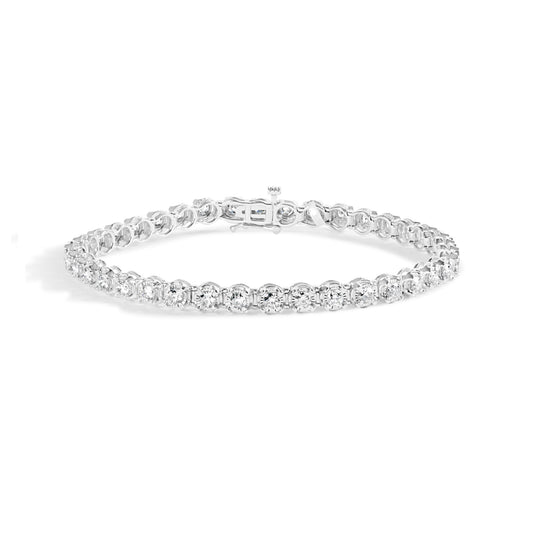 10K White Gold 3.00 Cttw Miracle Set Diamond Bezel Link Style Tennis Bracelet (H-I Color, I2-I3 Clarity) - 7.5"