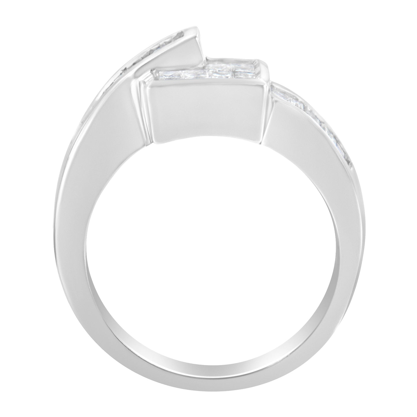 14K White Gold Princess and Baguette-cut Diamond Ring (1 1/3 Cttw, G-H Color, SI2-I1 Clarity)