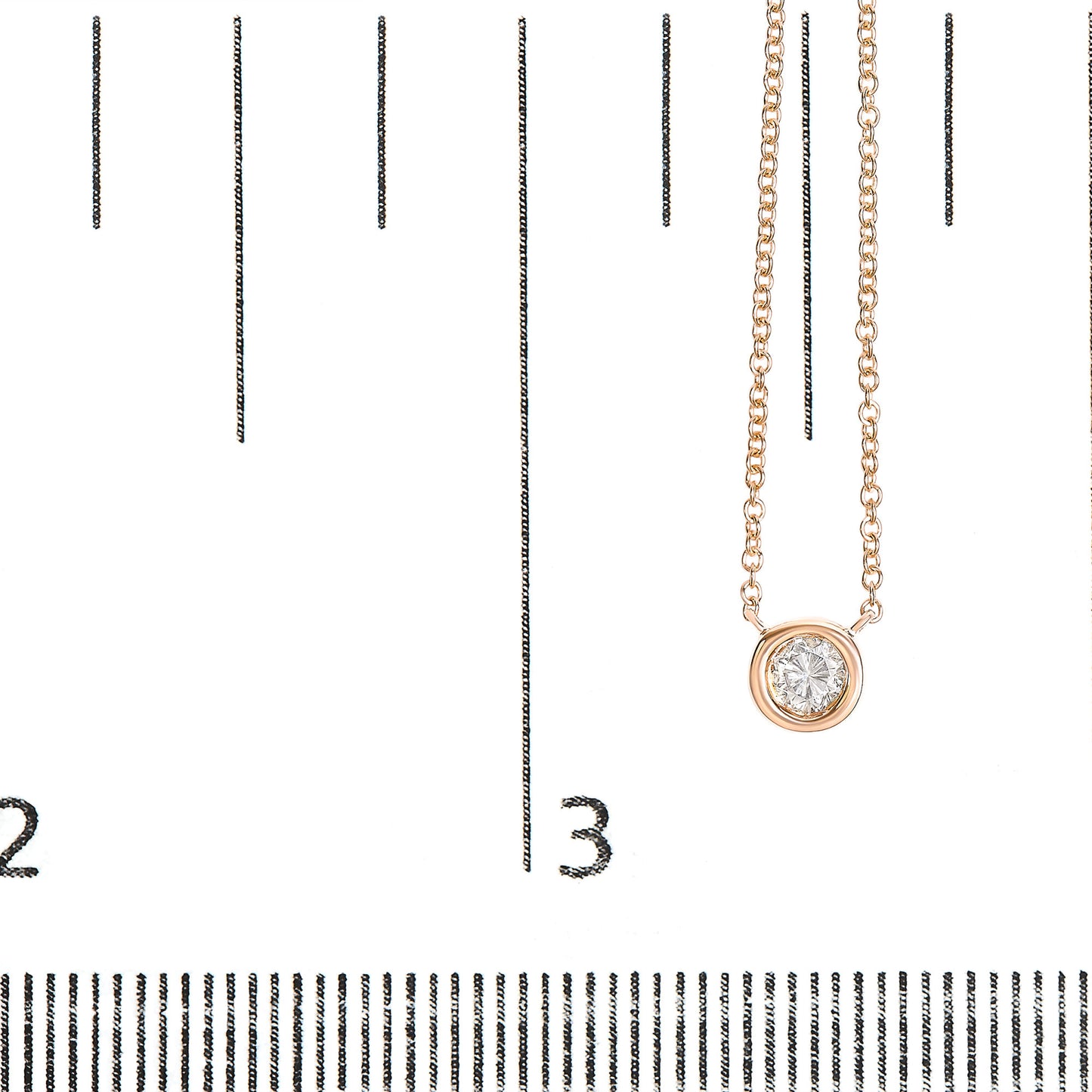 10K Rose Gold 1/2 Carat Round Brilliant-Cut Diamond Modern Bezel-Set Solitaire 16"-18" Pendant Necklace (H-I Color, SI2-I1 Clarity)