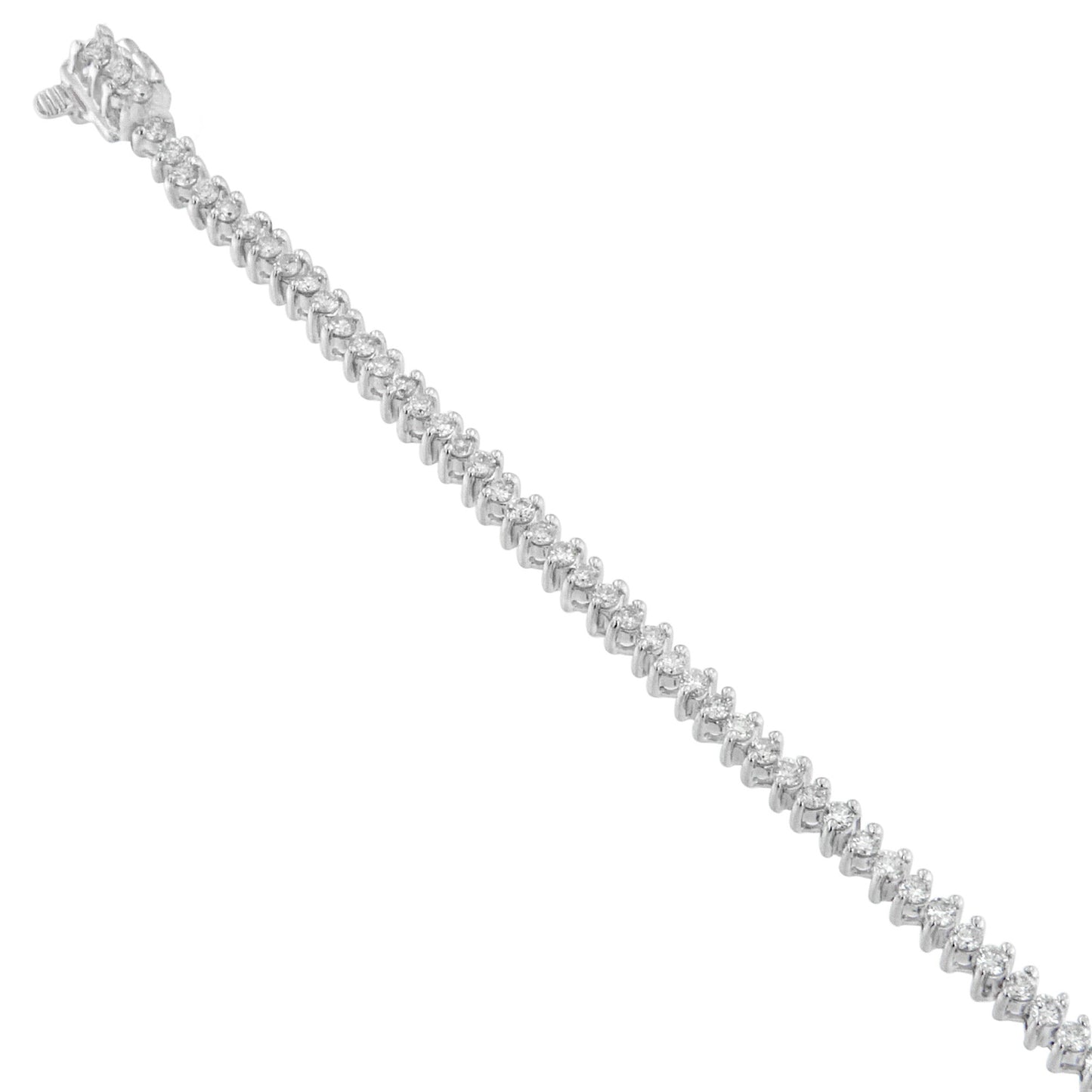 14K White Gold Round Cut Diamond Tennis Bracelet (2.00 cttw, H-I Color, SI2-I1 Clarity)