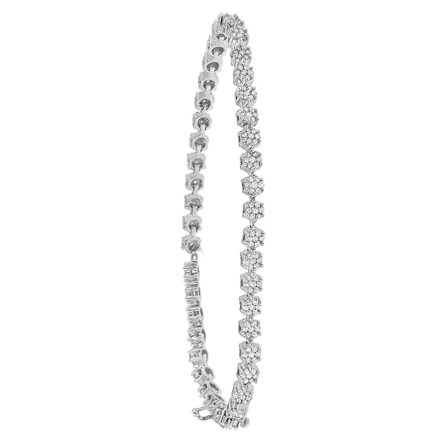 14K White Gold Round Diamond Bracelet (2.00 cttw, H-I Color, I1-I2 Clarity)