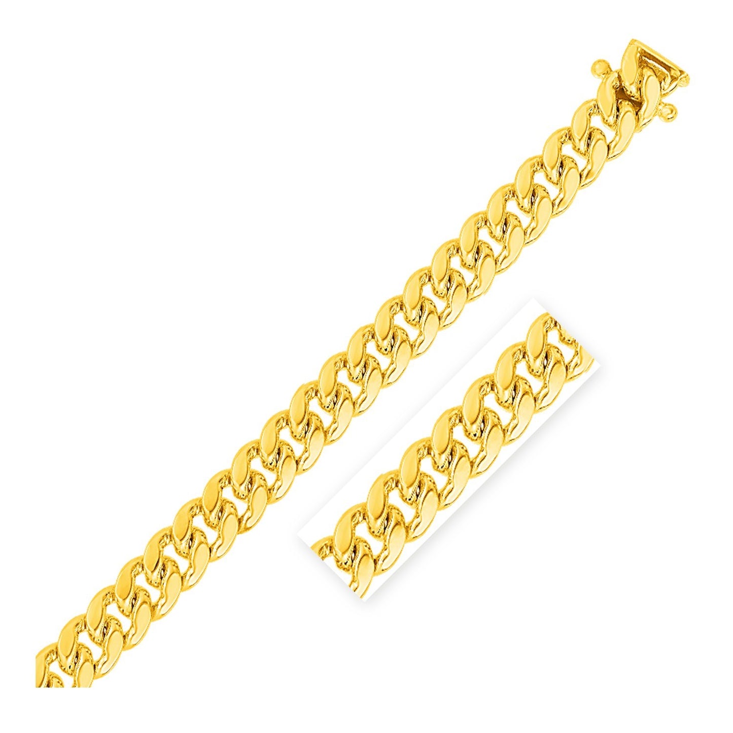 14k yellow gold cuban solid chain